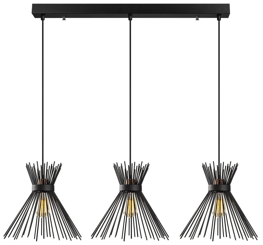 Candeeiro de Teto Kirpi – Preto – 104 x 34 cm