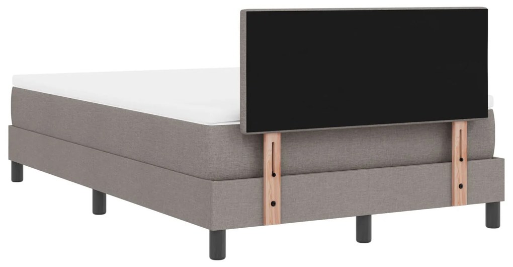 Cama Box com Colchão e Luz LED Taupe 120x190 cm Tecido