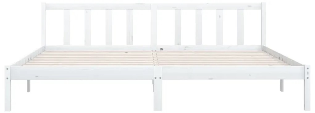 Estrutura de cama super king 180x200 cm pinho maciço branco