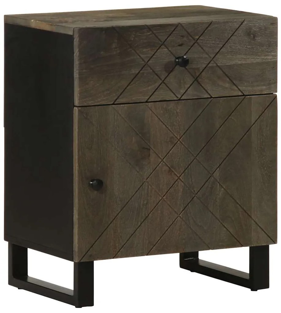 Mesa de cabeceira 50x33x60 cm madeira de mangueira maciça preto