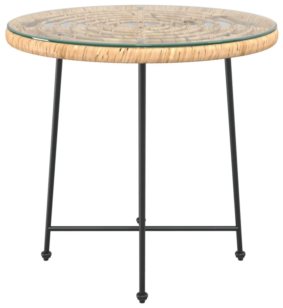 Mesa de jantar Ø80 cm  vidro temperado e aço