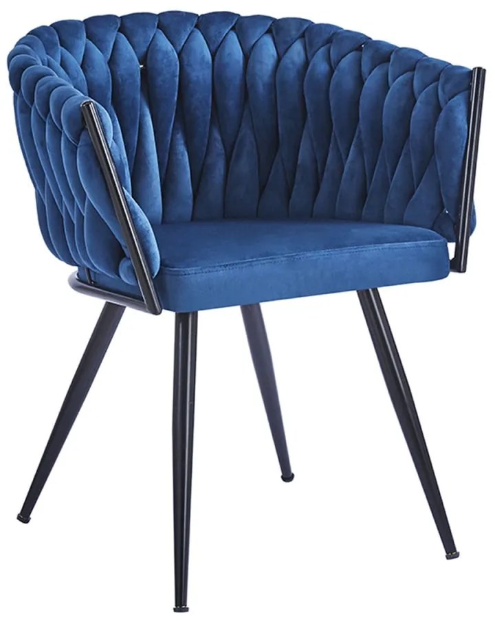 Cadeira Widny Black Veludo - Azul