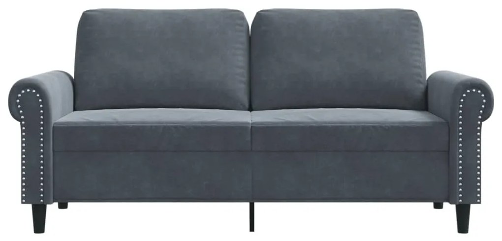 Sofá de 2 lugares 140 cm veludo cinza-escuro