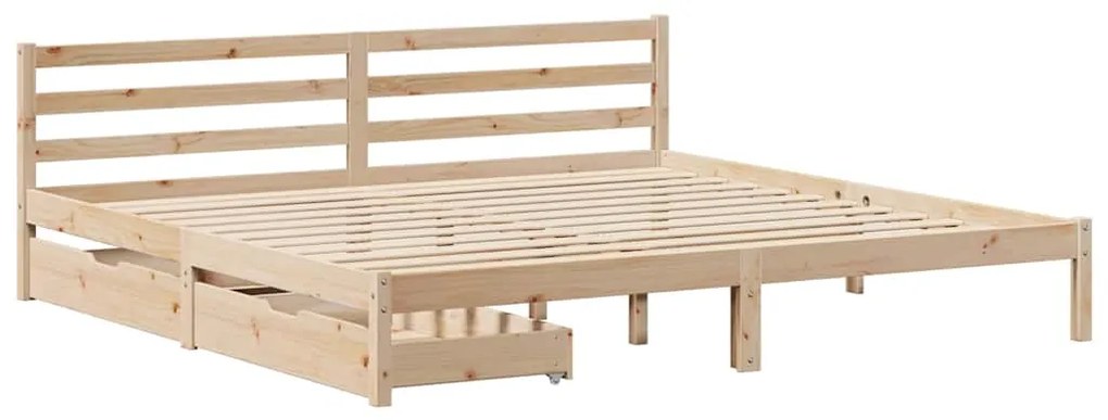 Cama sem colchão 200x200 cm madeira de pinho maciça