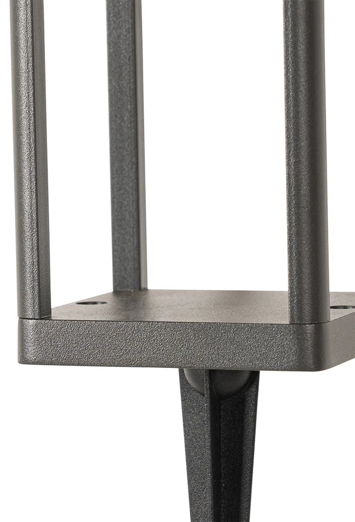 Candeeiro de pé exterior cinzento escuro 25 cm com luz regulável e sensor solar - Sonne