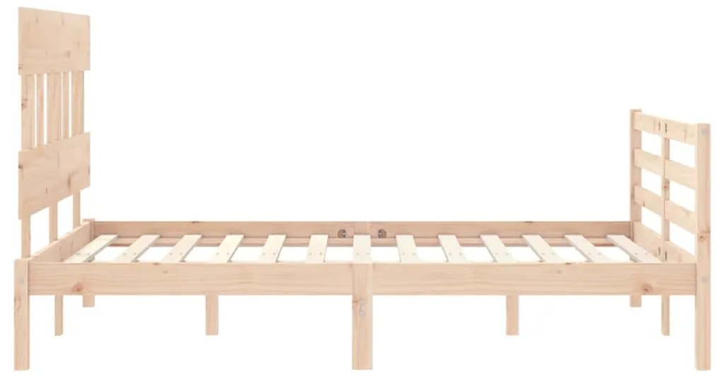 Estrutura de cama com cabeceira 140x200 cm madeira maciça