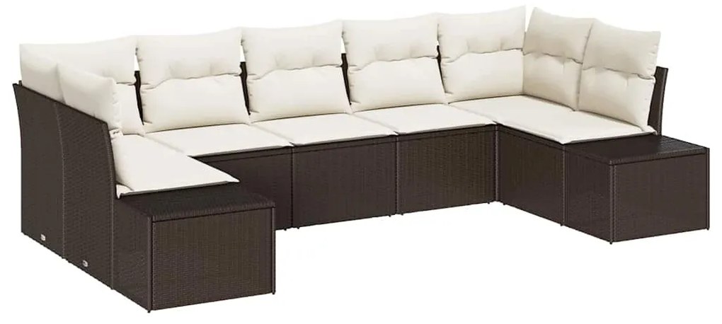 Conjunto de Sofá para Jardim de 7 Peças da com Almofadas de Rattan Sin
