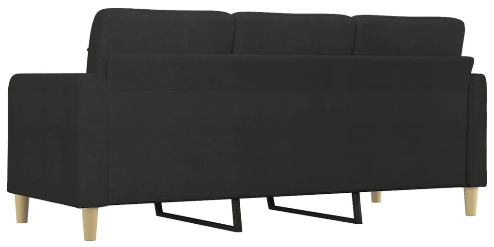 Sofá de 3 Lugares - Vilamoura - Em Tecido - Cor Preto - 198x77x80 cm -