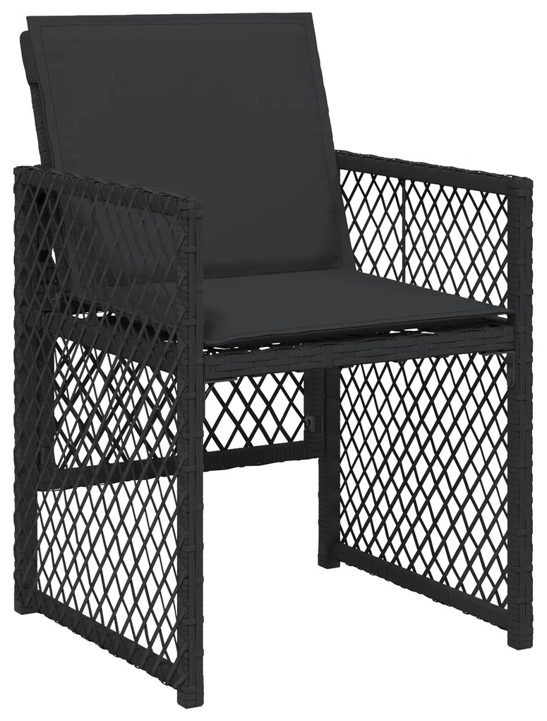 Conjunto de Jantar de 5 Peças do vidaXL com Almofadas Pretas de Poli R
