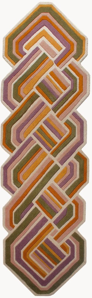 Passadeira de lã tufada à mão com relevo Lattice Shaped