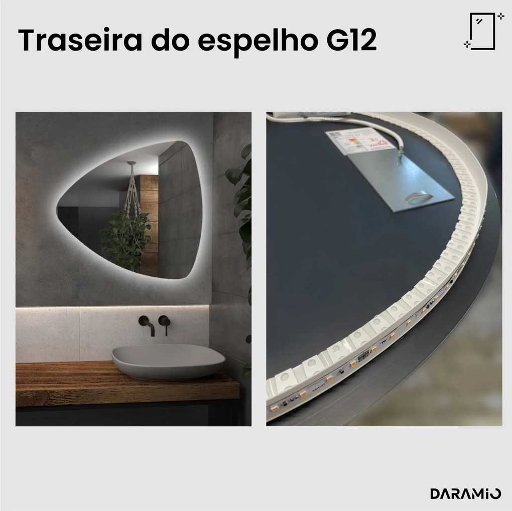 Espelho triangular com luz G12