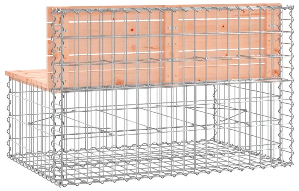 Banco jardim design gabião 103x70x65 cm madeira douglas maciça