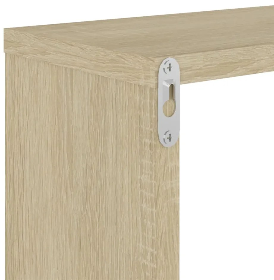 Prateleiras de parede em forma de cubo 4 pcs 26x15x26 cm sonoma