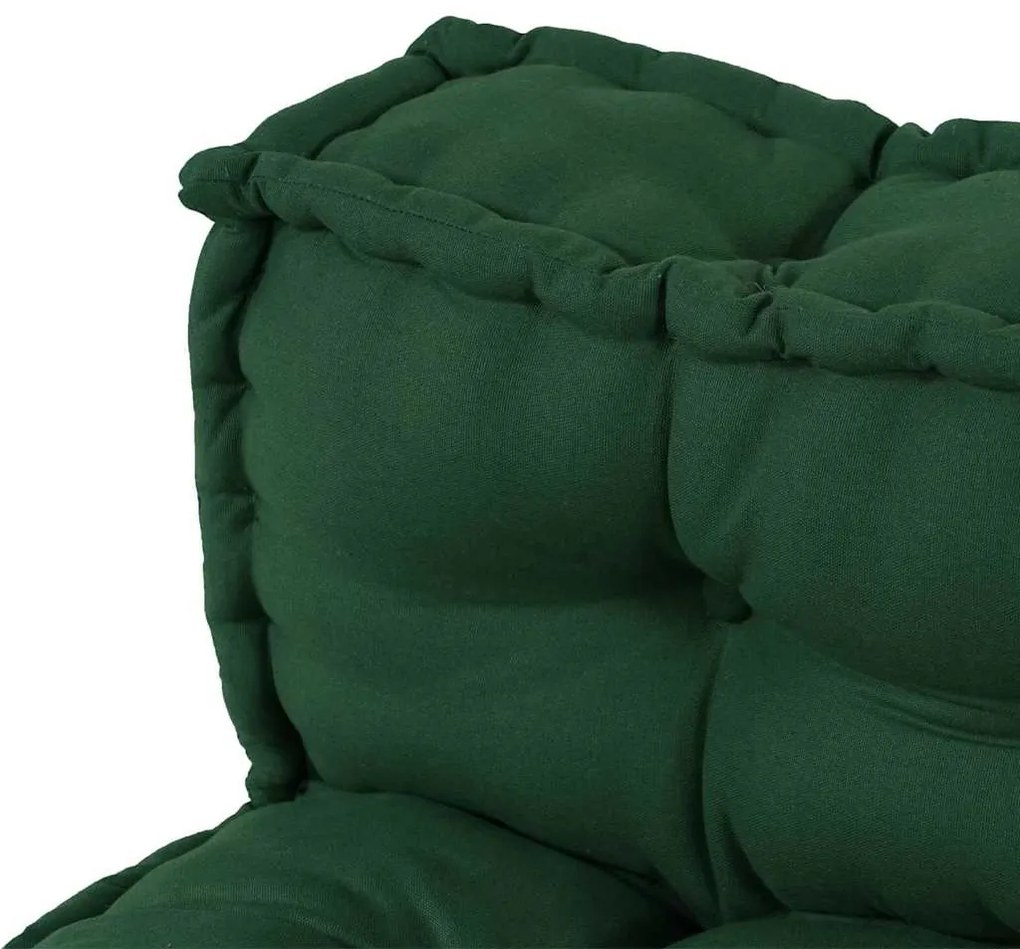 Almofada de Sofá Pallet 2 pcs Verde Standard Poliéster &amp; Espuma