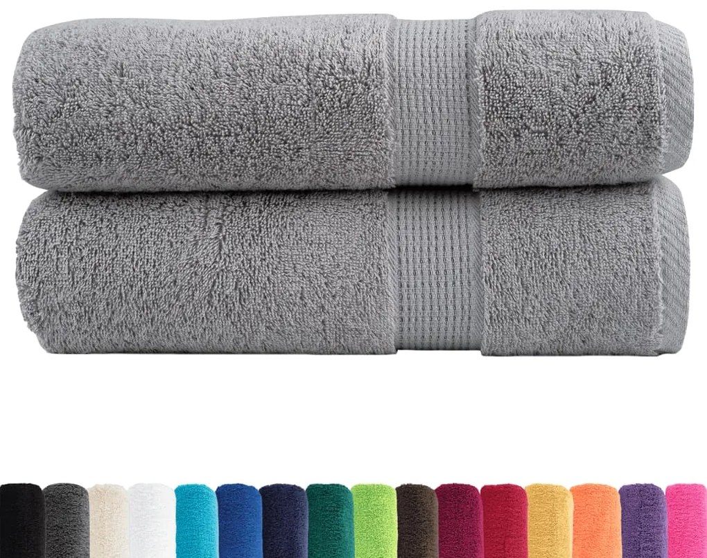 Toalhas de mãos premium SOLUND 2pcs 50x100 cm 600 gsm cinzento
