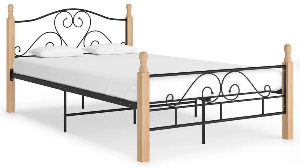 vidaXL Estrutura de cama 120x200 cm metal preto