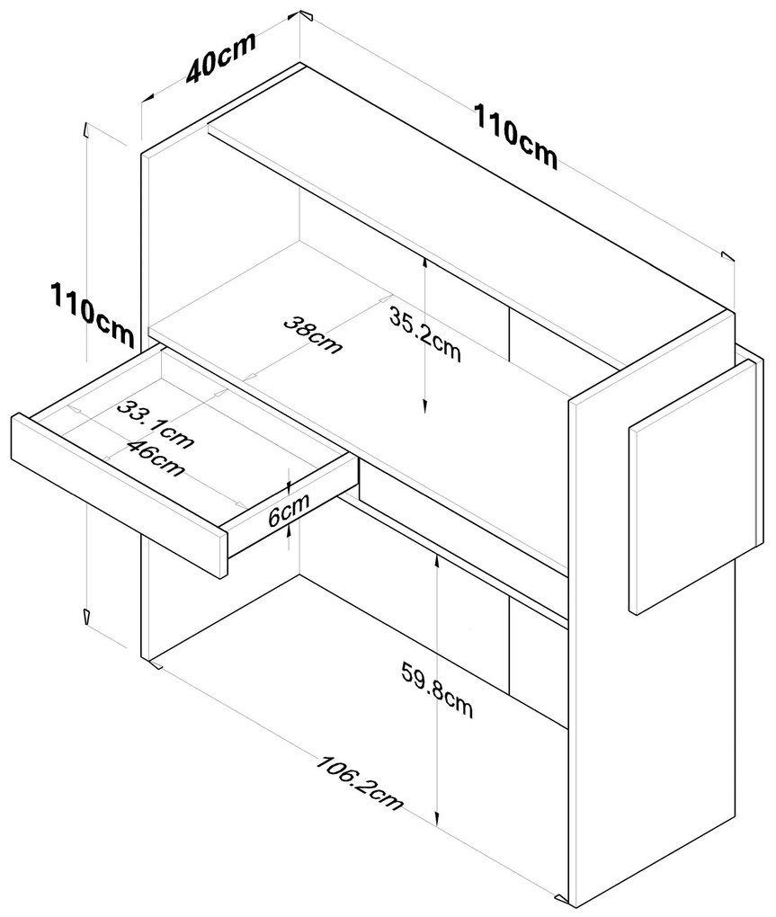Mesa de Receção MA102 – Branco Antracite – 110x110x40 cm