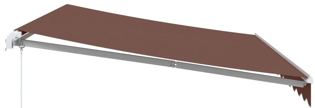 Toldo retrátil manual com luzes LED 350x250 cm castanho