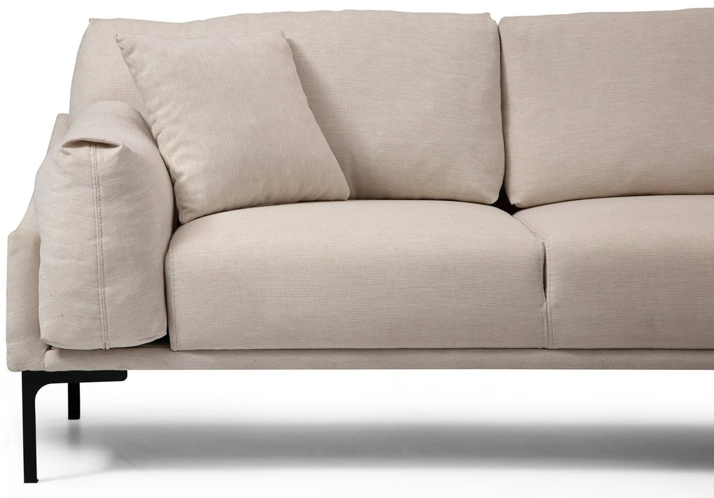 Sofá de Canto Leo Corner – Creme – 255 x 150 cm