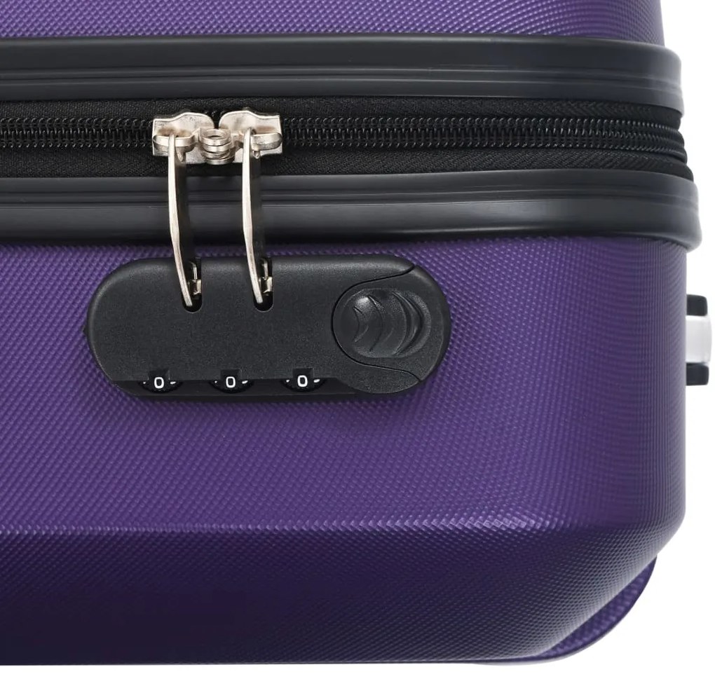 Conjunto de tróleis estojo rígido 3 pcs ABS roxo