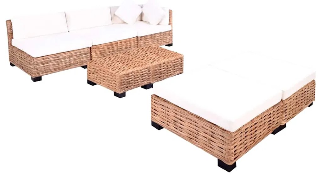 Conjunto de sofás 18 pcs vime genuíno