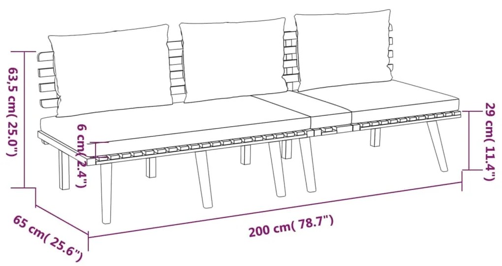 4 pcs conj. lounge jardim c/ almofadões madeira acácia maciça