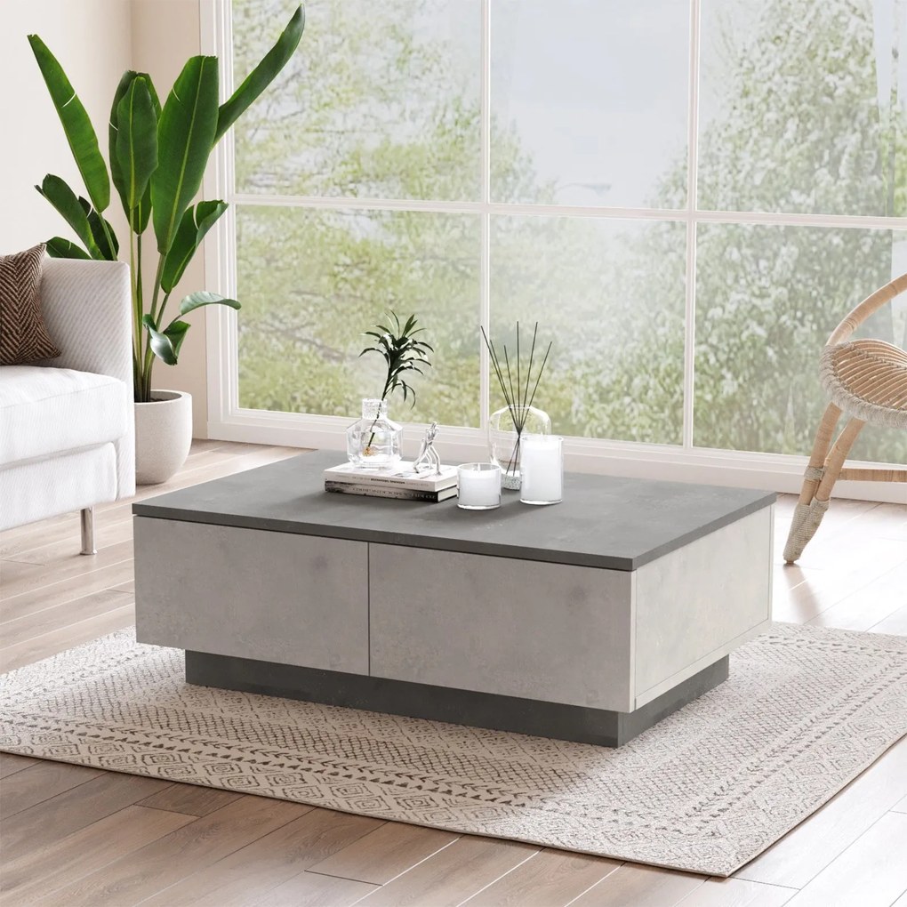 Mesa de Centro LV17 – Prateado e Antracite – 90x31,6x60 cm