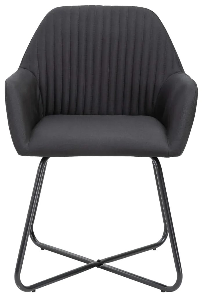 Cadeiras de jantar 2 pcs tecido preto