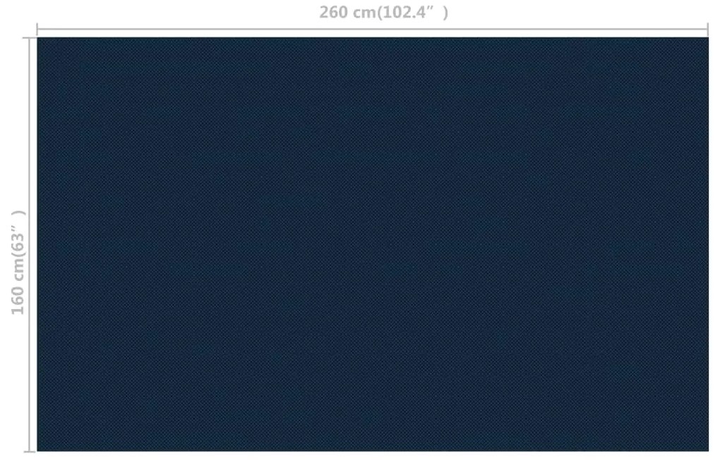 Película p/ piscina PE solar flutuante 260x160 cm preto e azul
