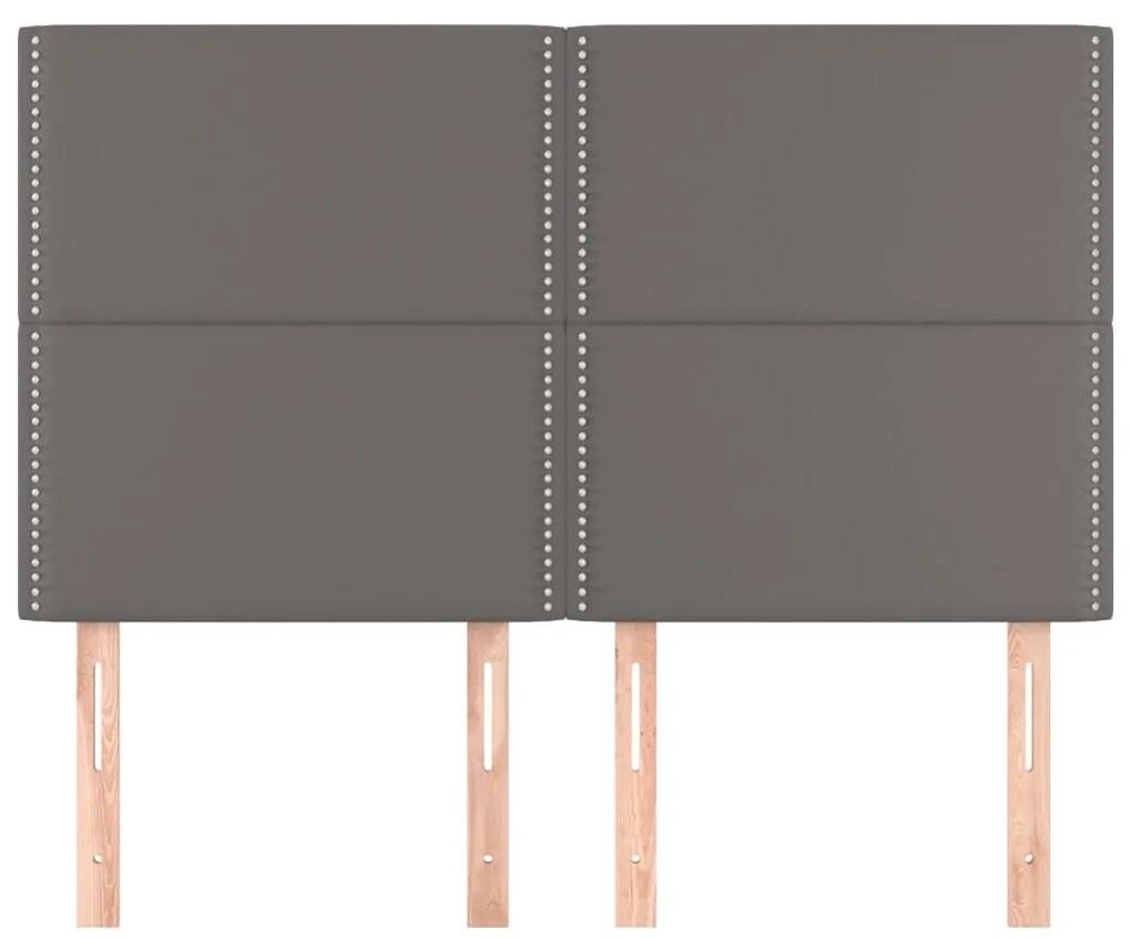 Cabeceira de cama 4 pcs couro artificial 72x5x78/88 cm cinzento