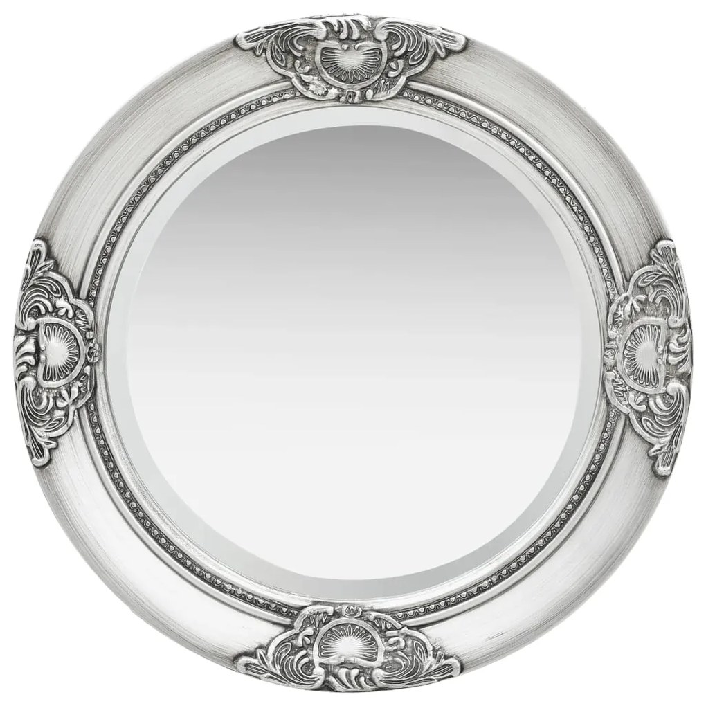 Espelho de parede estilo barroco 50 cm prateado