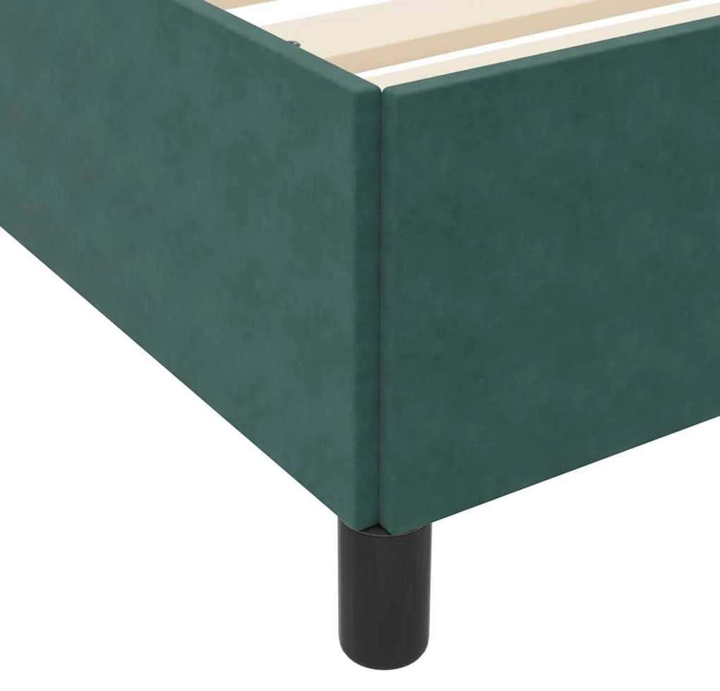 Estrutura da Cama Verde Escuro e Branco 140 x 200 cm Veludo