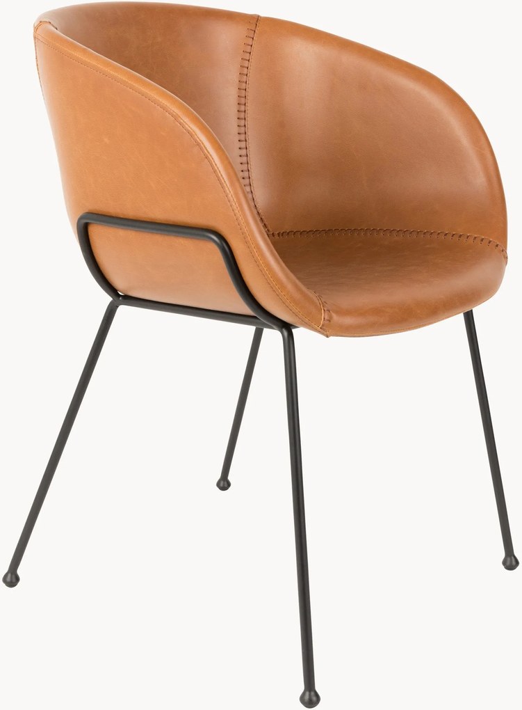 Cadeiras de jantar estofadas com braços Feston, conjunto de 2