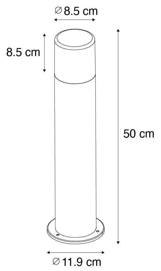 Candeeiro de pé para exterior branco abajur opala 50 cm - Odense Moderno