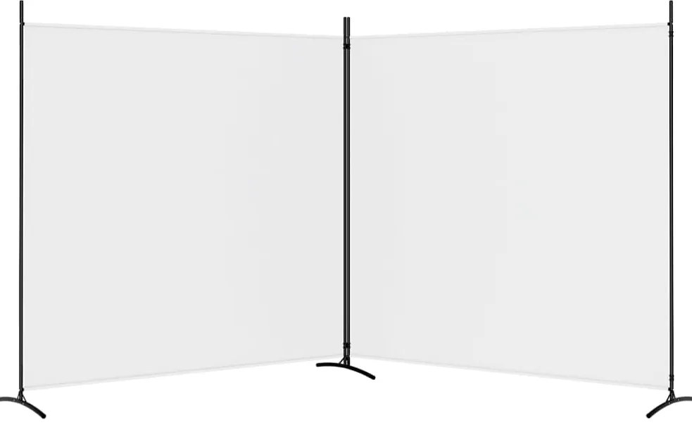 Divisória/biombo com 2 painéis 348x180 cm tecido branco