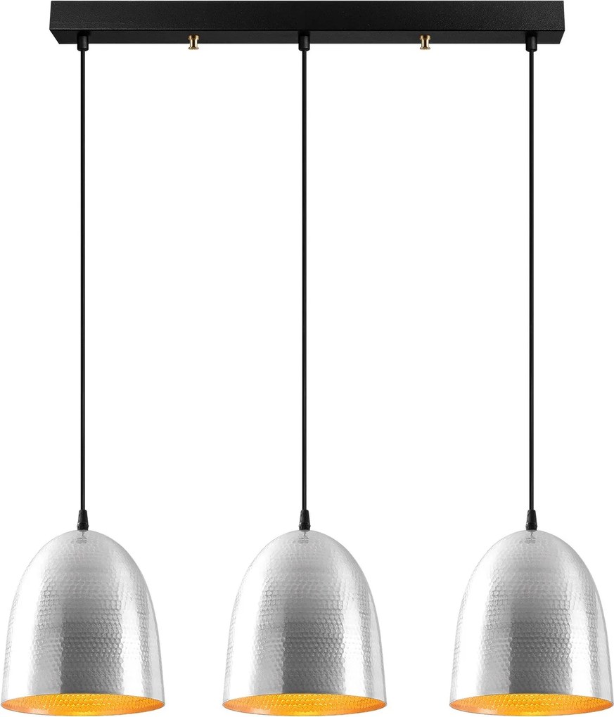 Candeeiro Suspenso Tattoo – Prateado – 70 x 20 cm