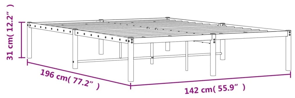 Estrutura de cama 135x190 cm metal branco