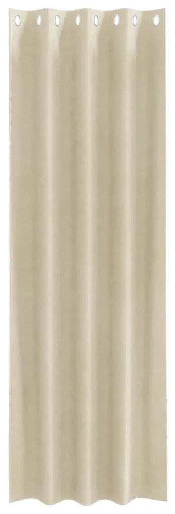 Cortinas Blackout vidaXL com Ilhós 2 pcs Veludo Creme