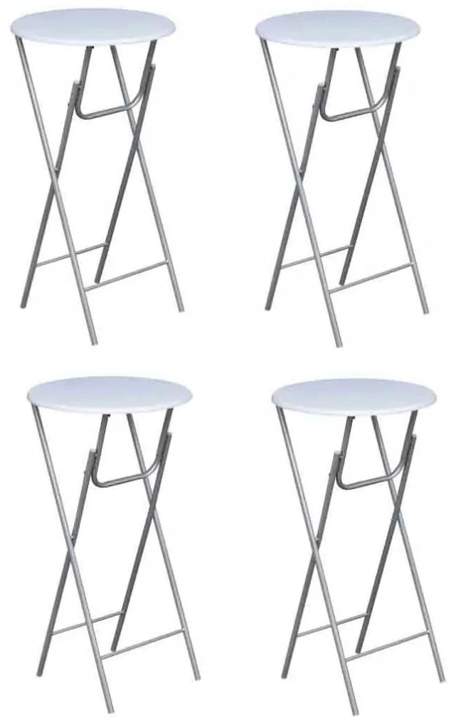 vidaXL Mesas de bar 4 pcs com tampo MDF branco