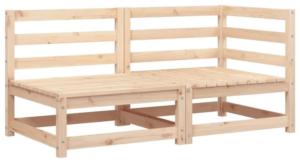 Sofá de 2 lugares para jardim madeira de pinho maciça