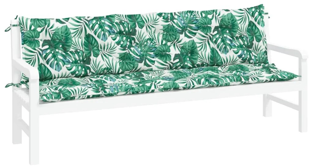 Almofadões banco jardim 2 pcs 200x50x7 cm oxford padrão folhas