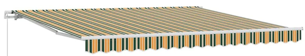 Toldo Retrátil Manual Verde e Amarelo 400x300 cm