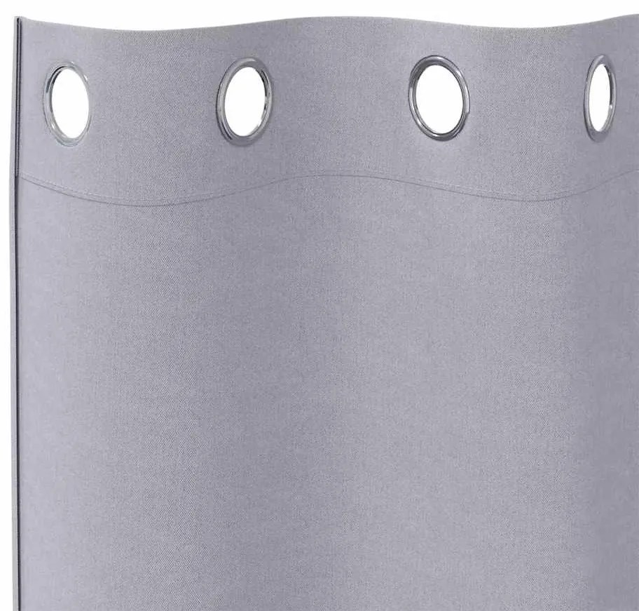 Cortinas 2 pcs Cinza Metálico 245 x 140 cm Poliéster