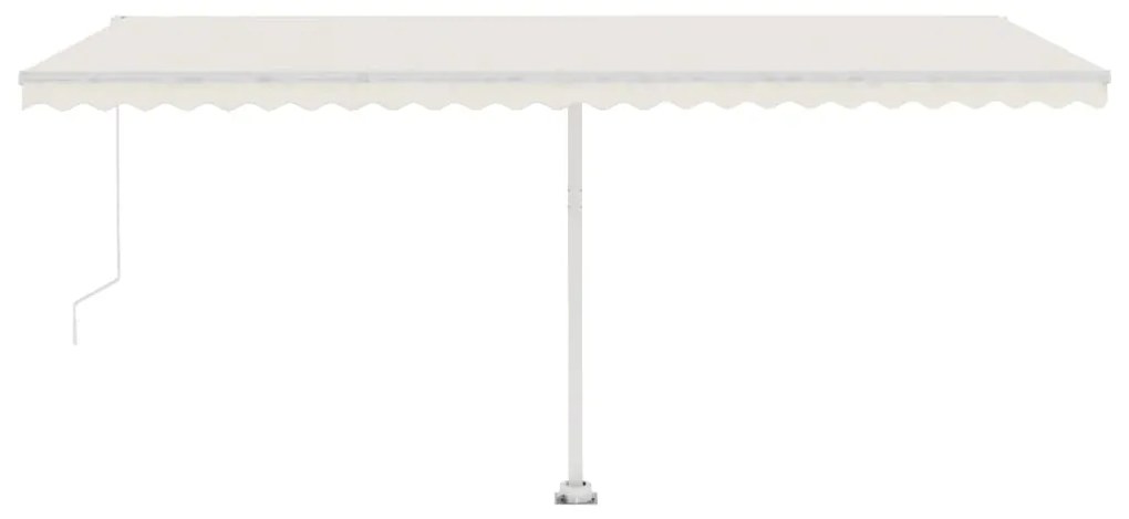 Toldo retrátil manual com LED 500x300 cm cor creme