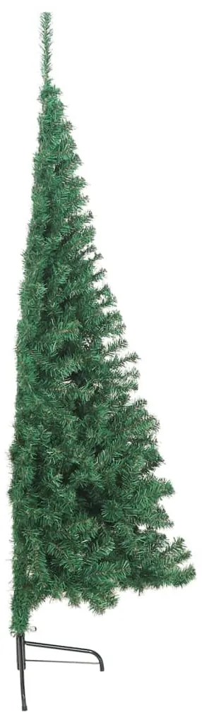 Meia árvore de Natal artificial com suporte 240 cm PVC verde