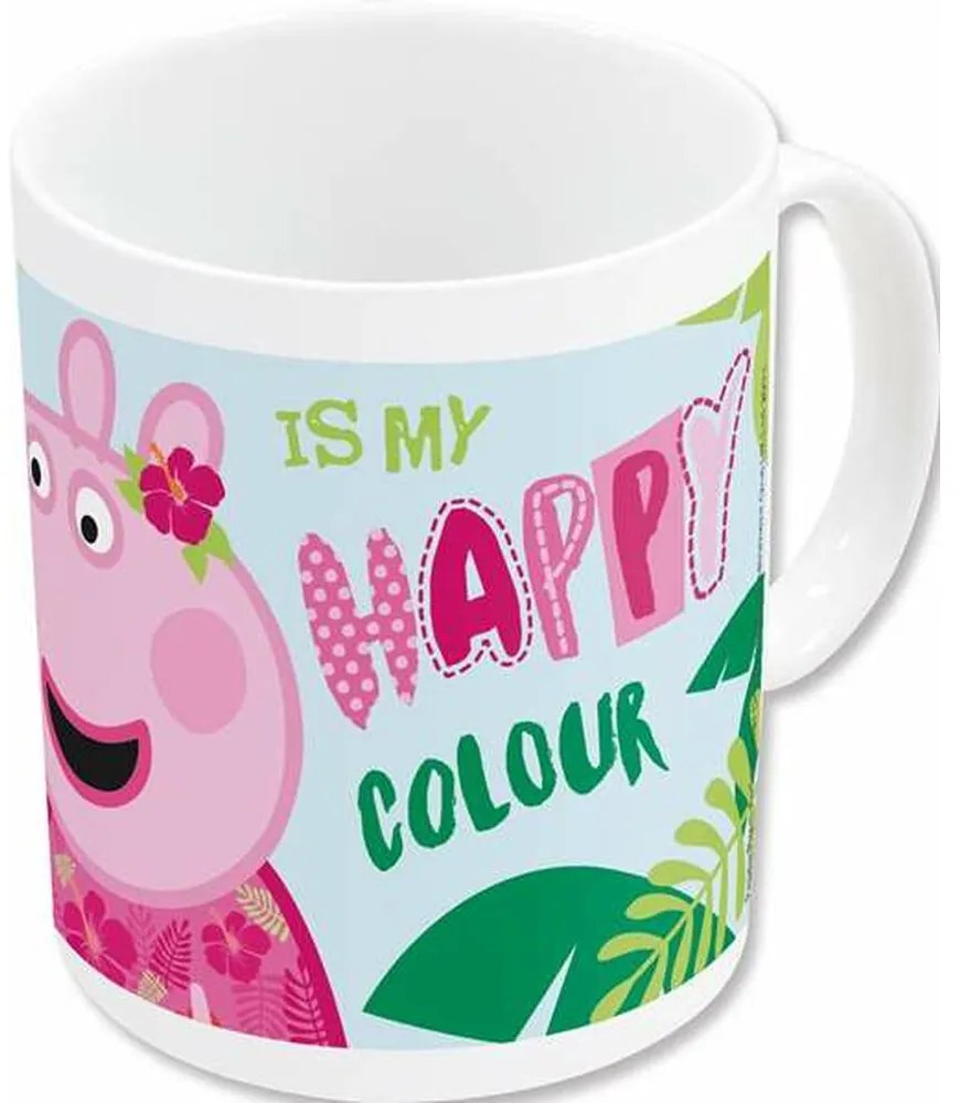 Caneca Peppa Pig Having Fun Cerâmica Rosa Claro (350 Ml)