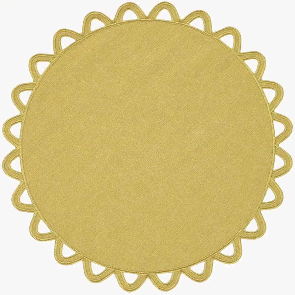 Individual de mesa redondo com bordado Halo