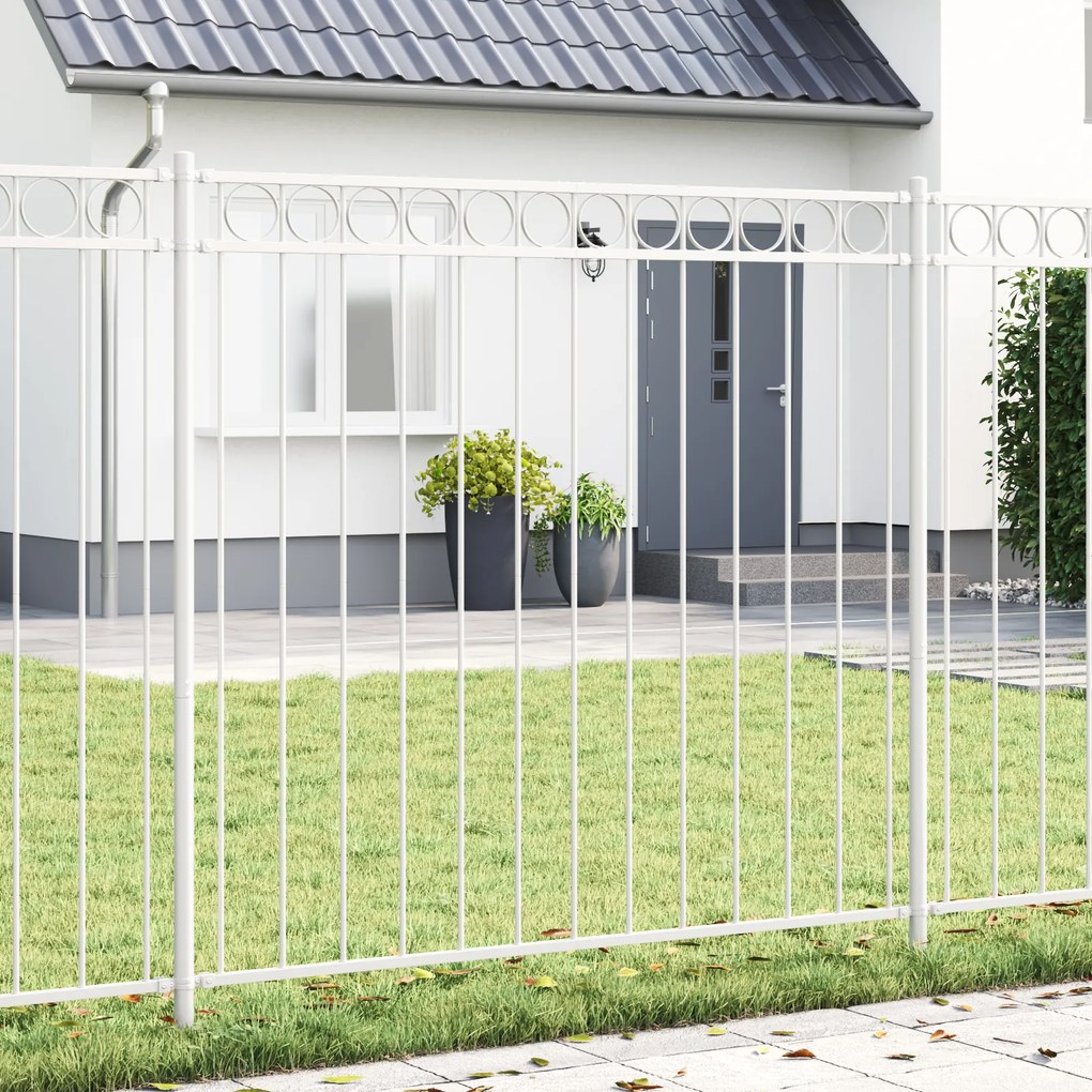 Cerca de Jardim vidaXL Branca 1,7x1,5 m em Aço