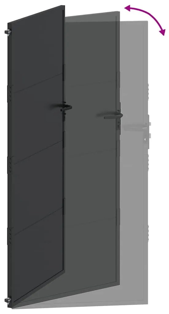 Portão de Jardim Preto 100 x 175 cm Aço com Revestimento em Pó