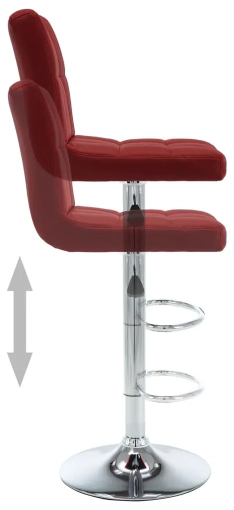 Bancos de bar 2 pcs couro artificial vermelho tinto
